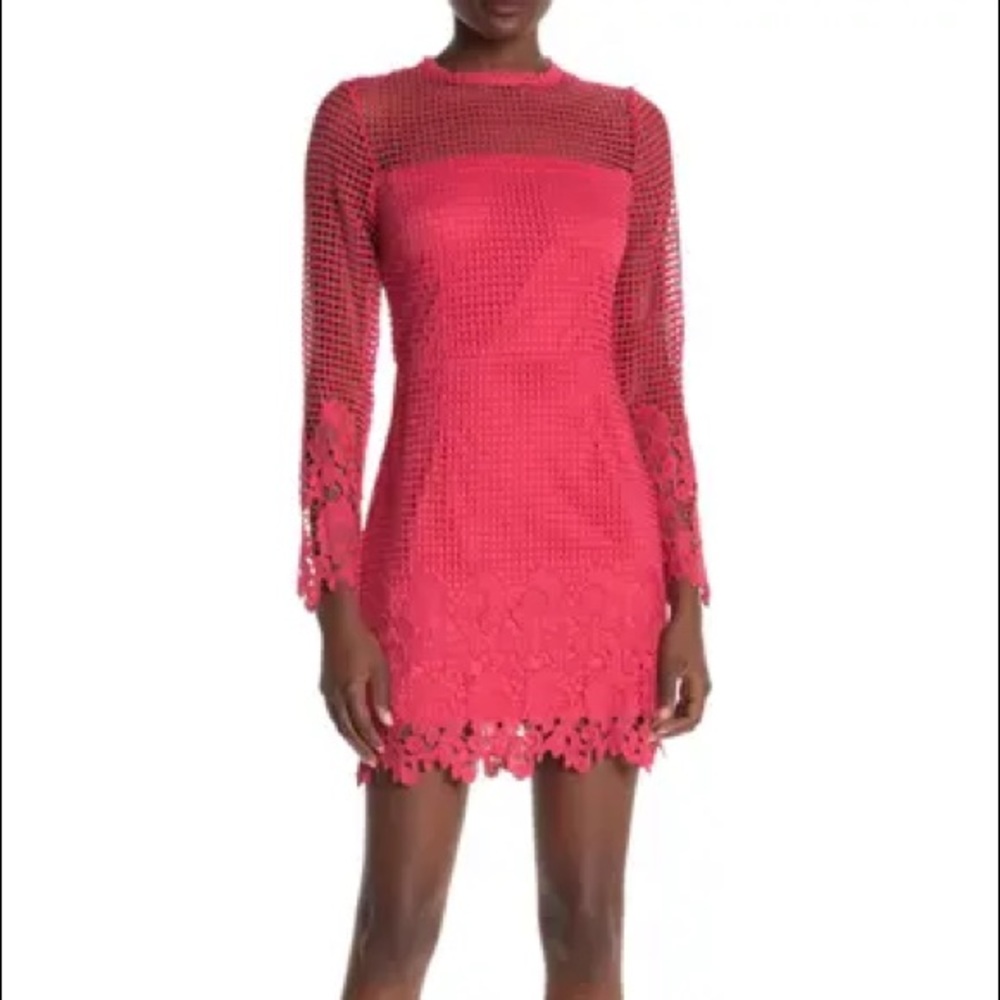 One One Six Harlequin Guipure Lace Trim Dress - S